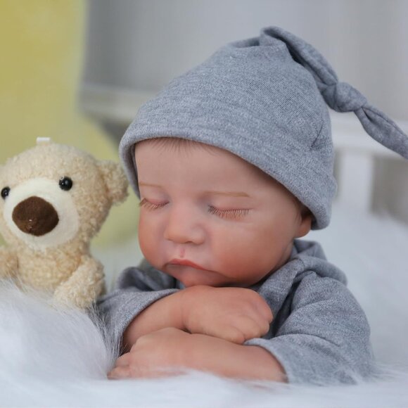 🆕18 Inch Full Cloth Body With Vinyl Limbs Baby Doll Baby Boy Reborn Doll - Picture 13 of 13